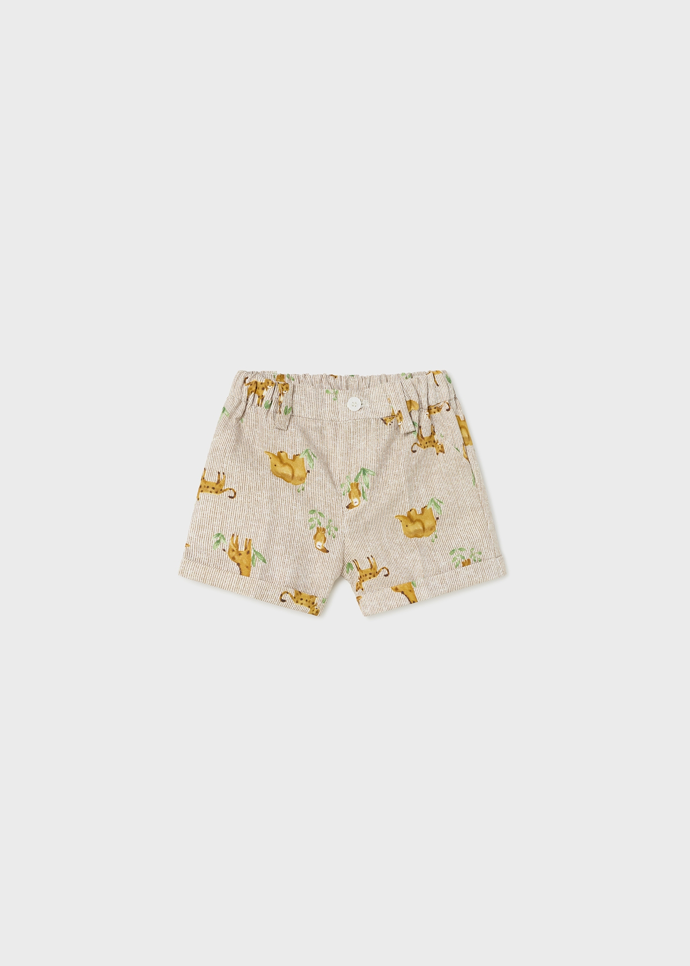 Bermudas com estampa de linho para recém-nascido