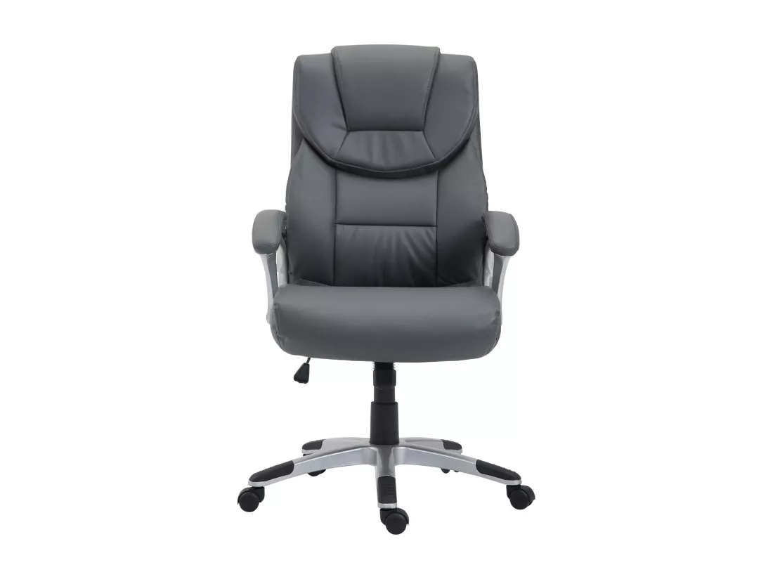 Chaise de bureau - Similicuir & Plastique - Gris - Texas V2