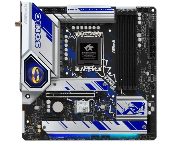 ASRock B760M PG Sonic WiFi - Bundkort - micro ATX - LGA1700 sokkel - B760 Chipset - USB-C 3.2 Gen2, USB 3.2 Gen 2, USB 3.2 Gen 1 - 2.5 Gigabit LAN, Wi-Fi 6E, Bluetooth - onboard grafik (CPU påkrævet) - HD Audio (8-kanaler)