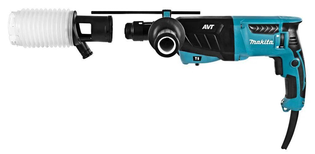 Makita HR2631FTJ Combihamer SDS-Plus 2,4J   snelwisselboorkop   stofafzuigset 800W in Mbox