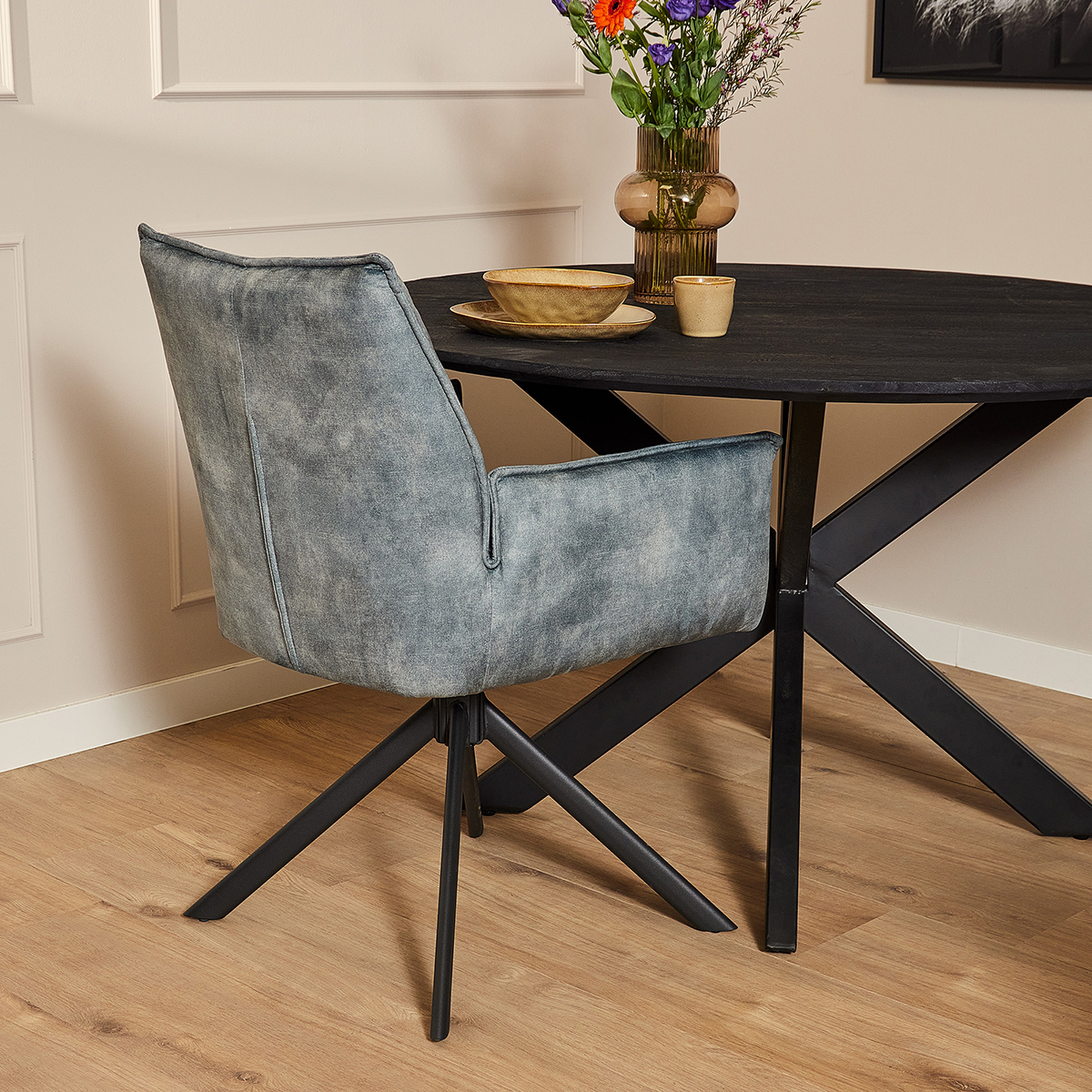 Draaistoel Jean Blauw