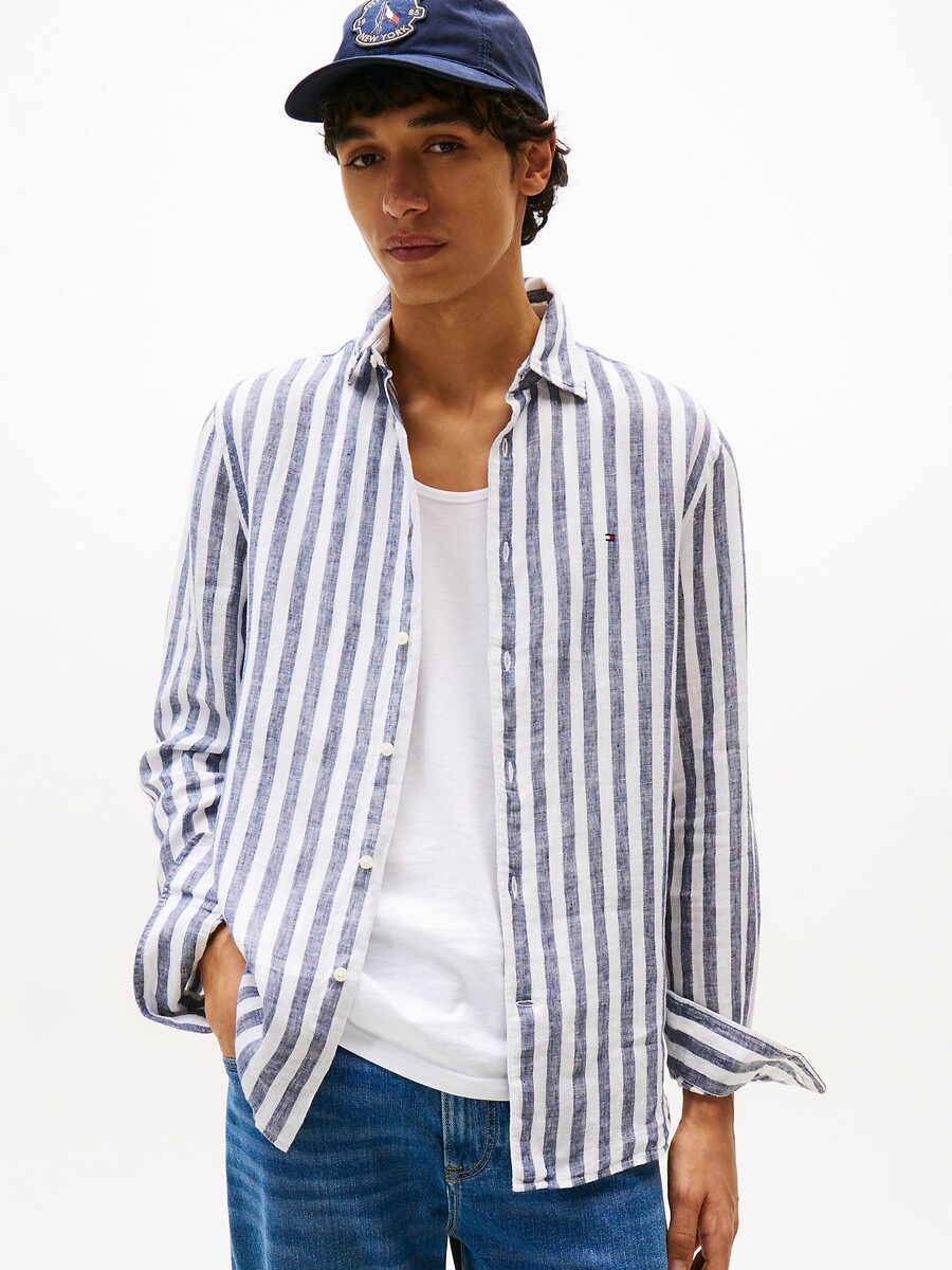 TOMMY HILFIGER<br>Camisa Oxford listrada