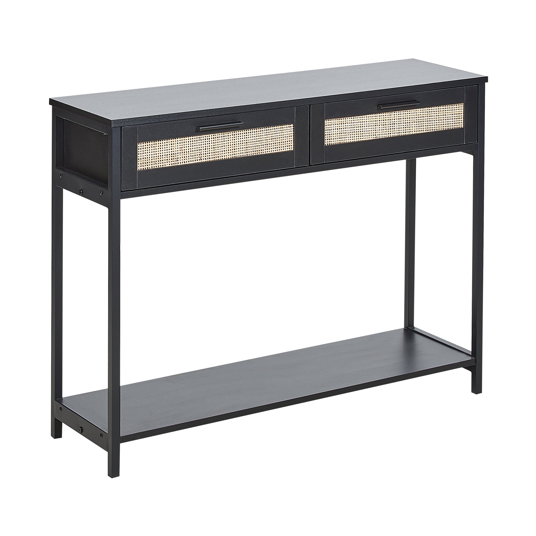 Beliani - OPOCO - Consoletafel - Zwart - Rotan