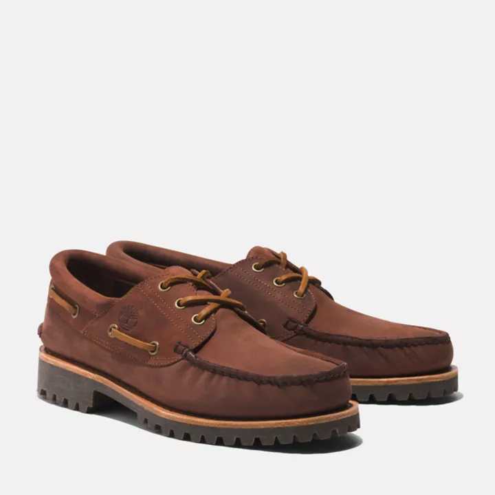 Chaussure bateau authentique cousue main Timberland pour homme en marron