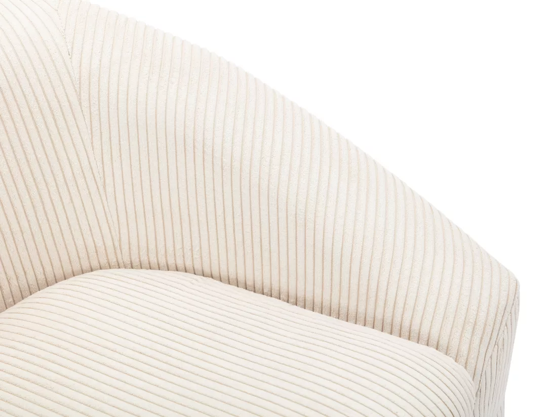 Fauteuil en velours côtelé crème OSSANA