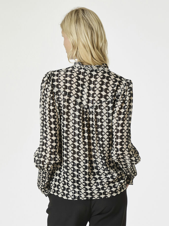 Neo Noir Camisa Graphic Print Blouse Black