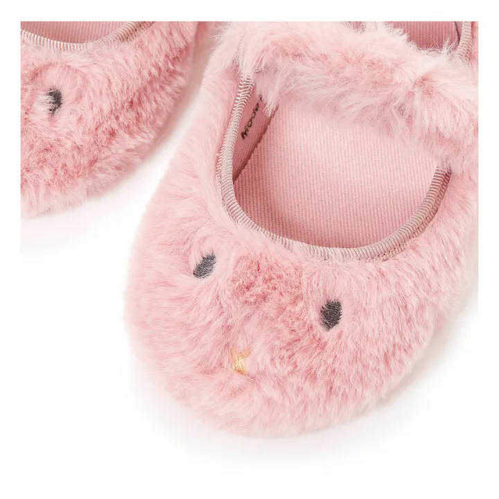 Bonton Chaussons Façon Fourrure Mia | Rose