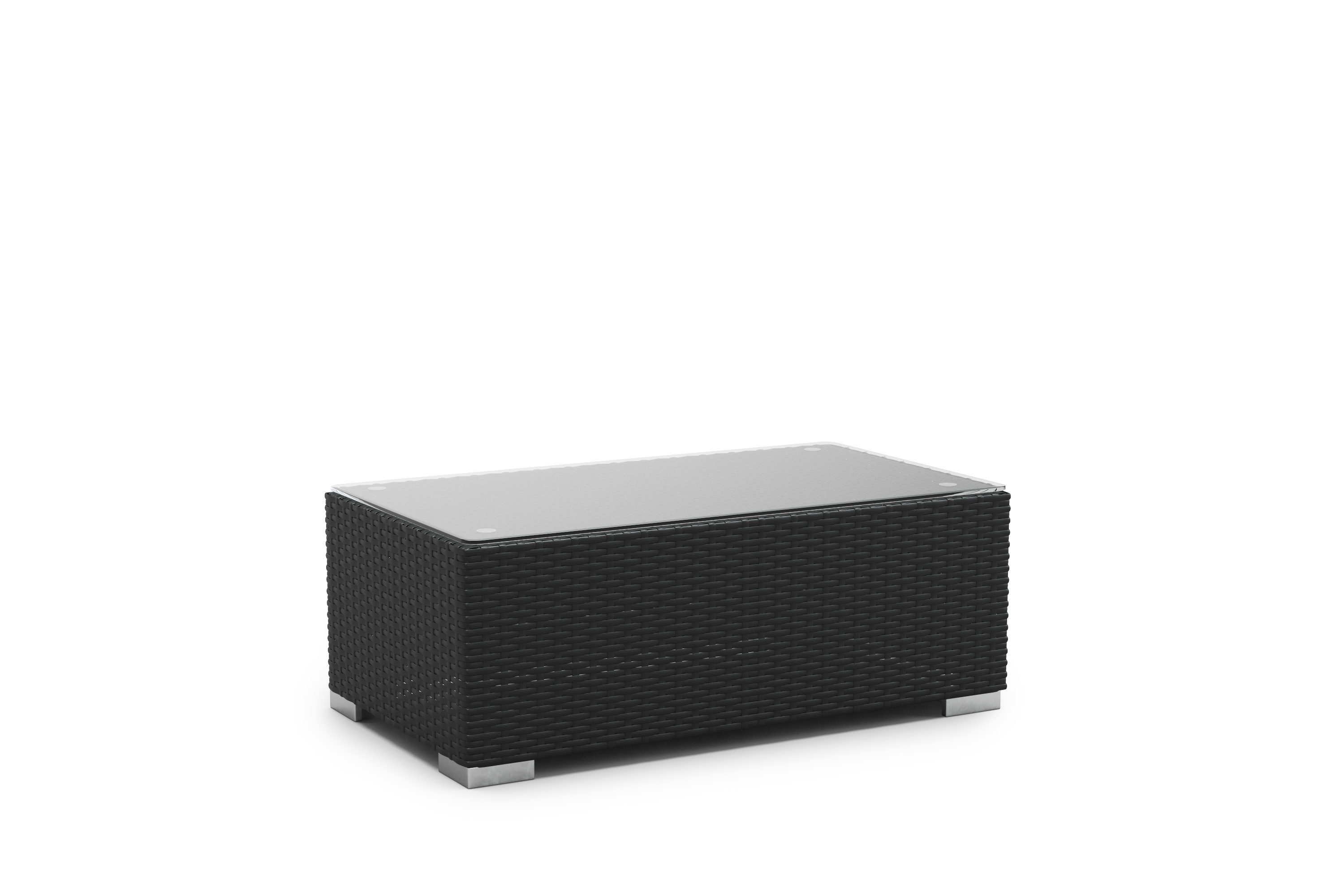 Rattanlounge mit Kissenbox BORA BORA schwarz/weiss