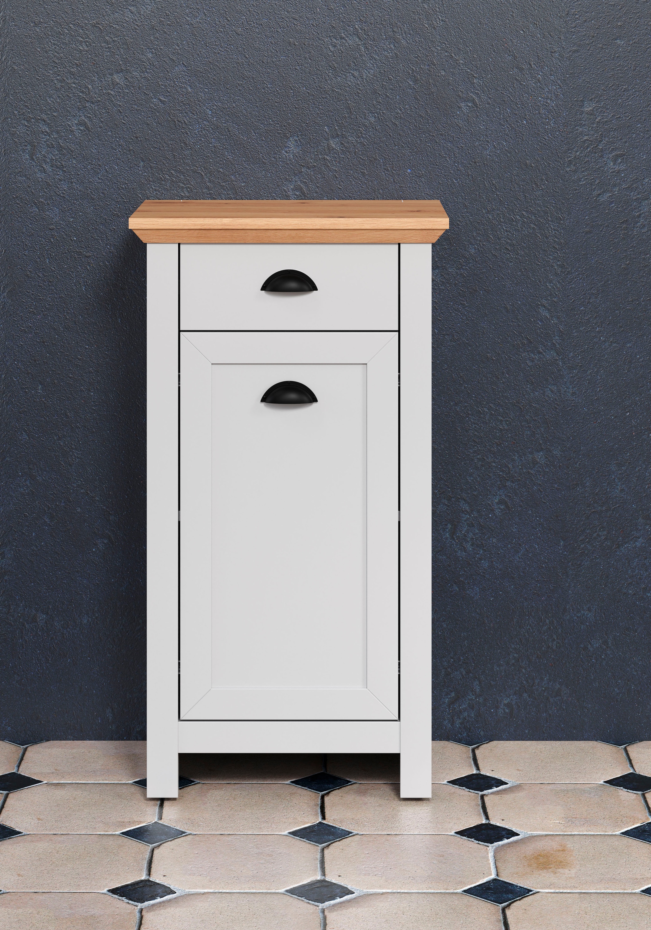 Home affaire Badkommode Unterschrank mit Muschelgriffen im Landhausstil - (B/T/H) 46/33/84 cm