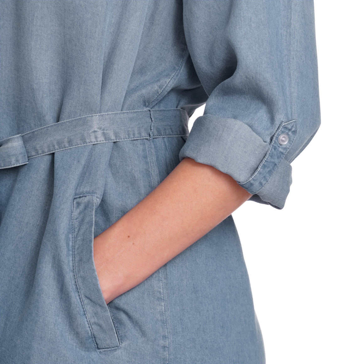 Gina Benotti Damen Kleid mit Bindeband blau