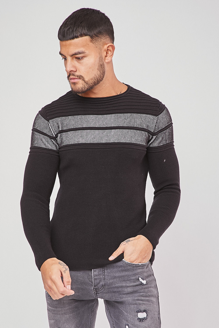Pull fine maille noir