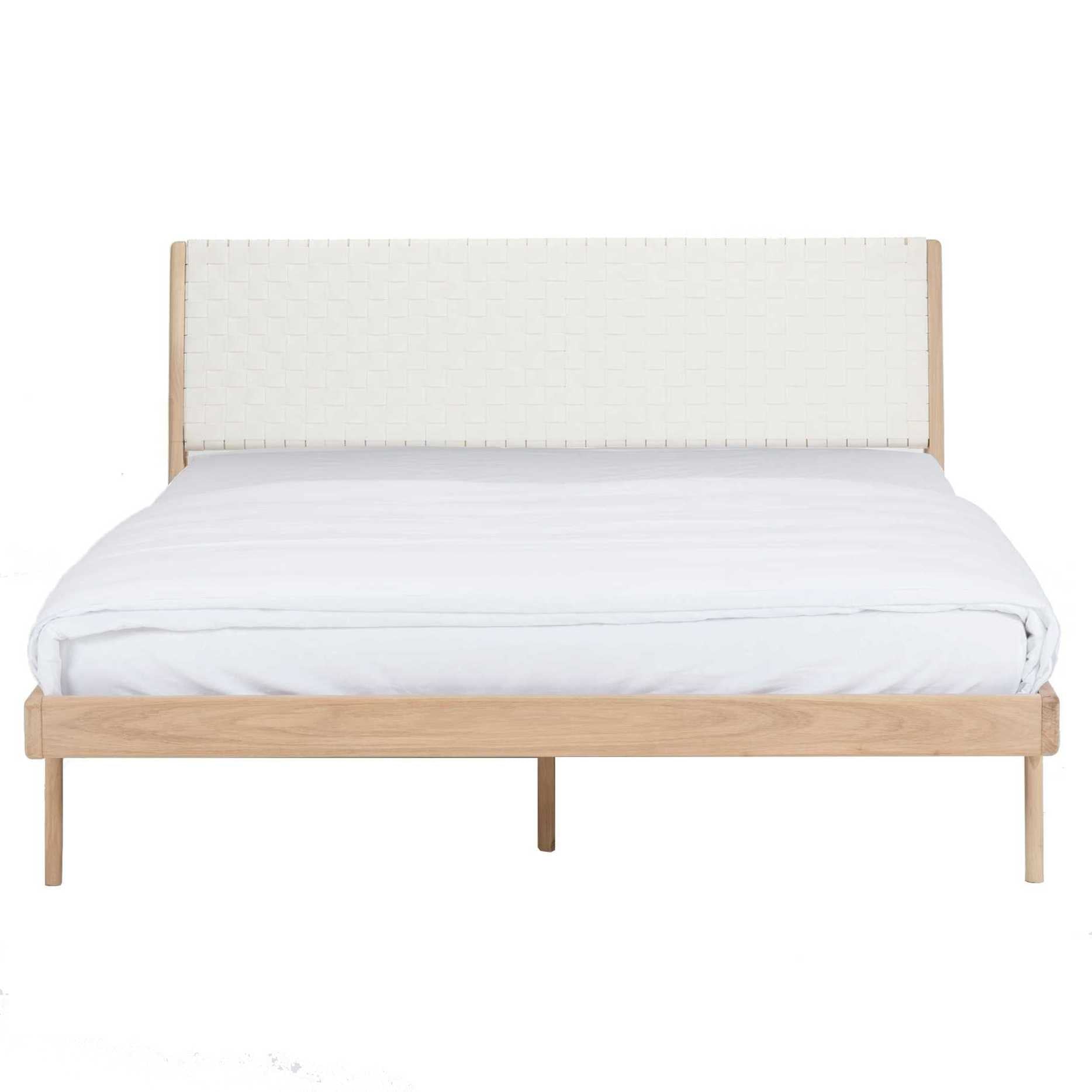 Fawn bed 180x200 cotton webbing white