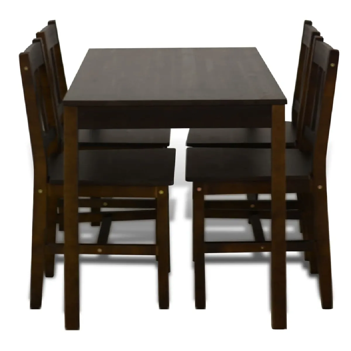 vidaXL Table de dîner élégante 5 pièces - Marron