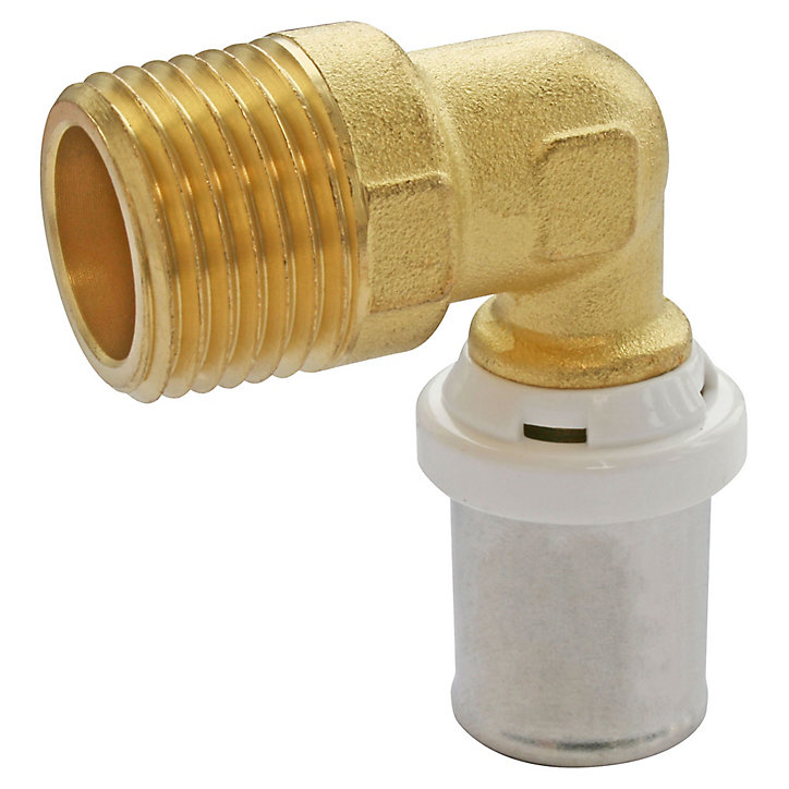Raccord coudé à sertir pour tube Multicouche Ø16 - coude mâle 15/21 (1/2