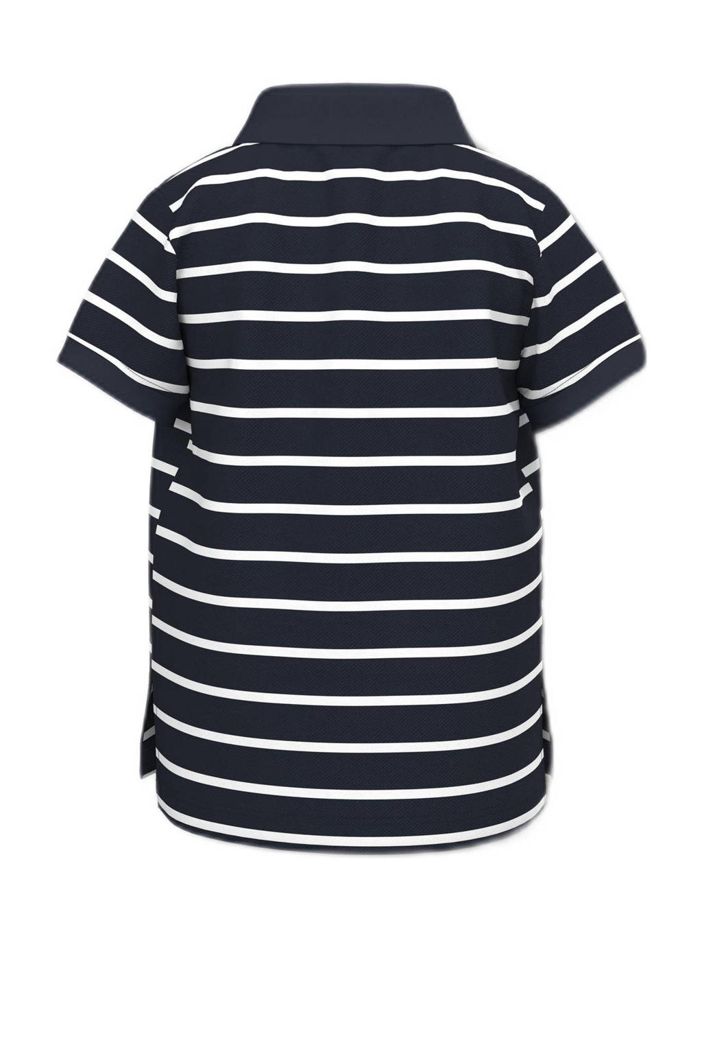 NAME IT gestreepte polo NMMVOLO donkerblauw/wit