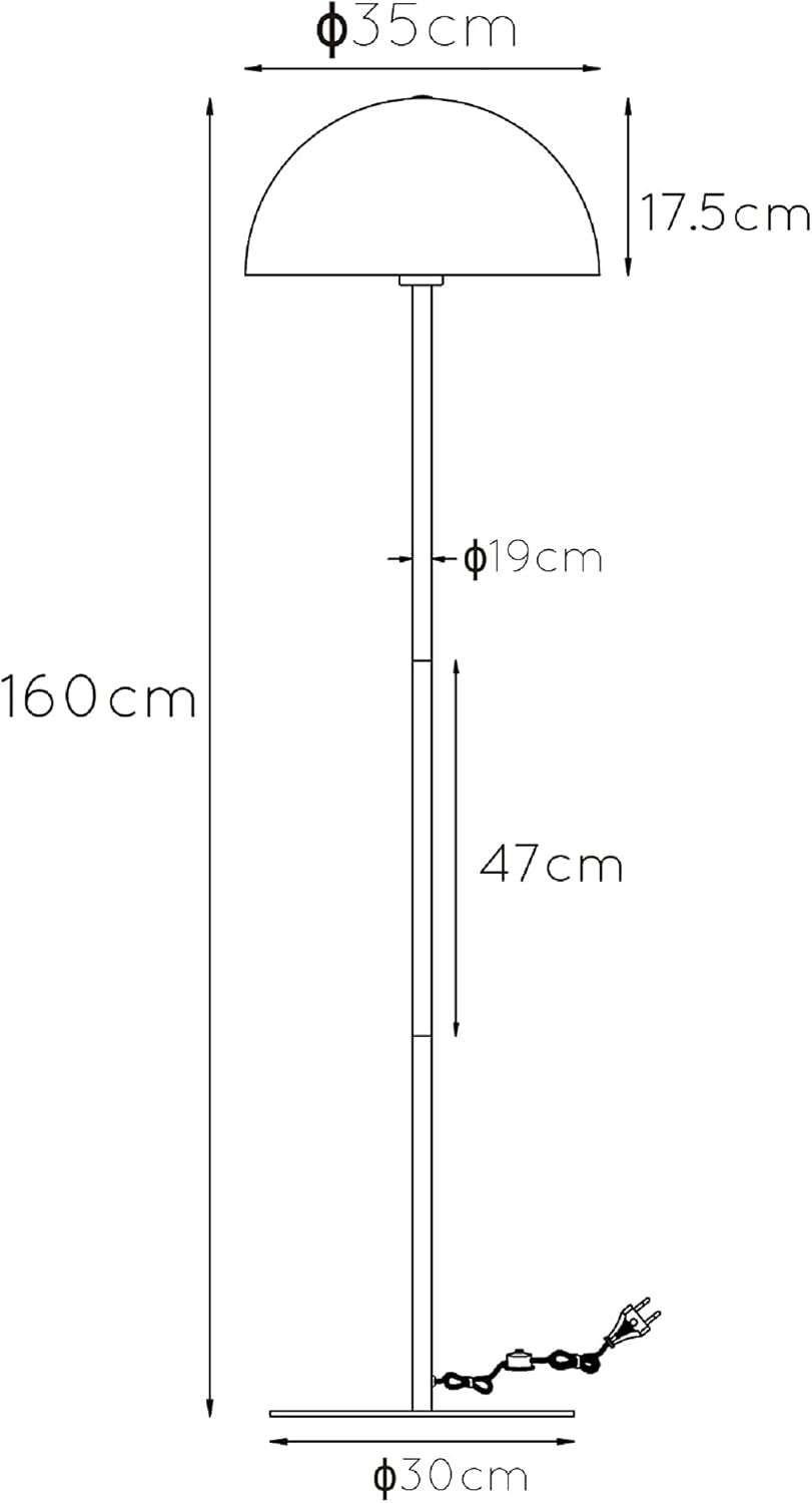 LUCIDE SIEMON - Stehlampe - Ø 35 cm - 1xE27 - Schwarz