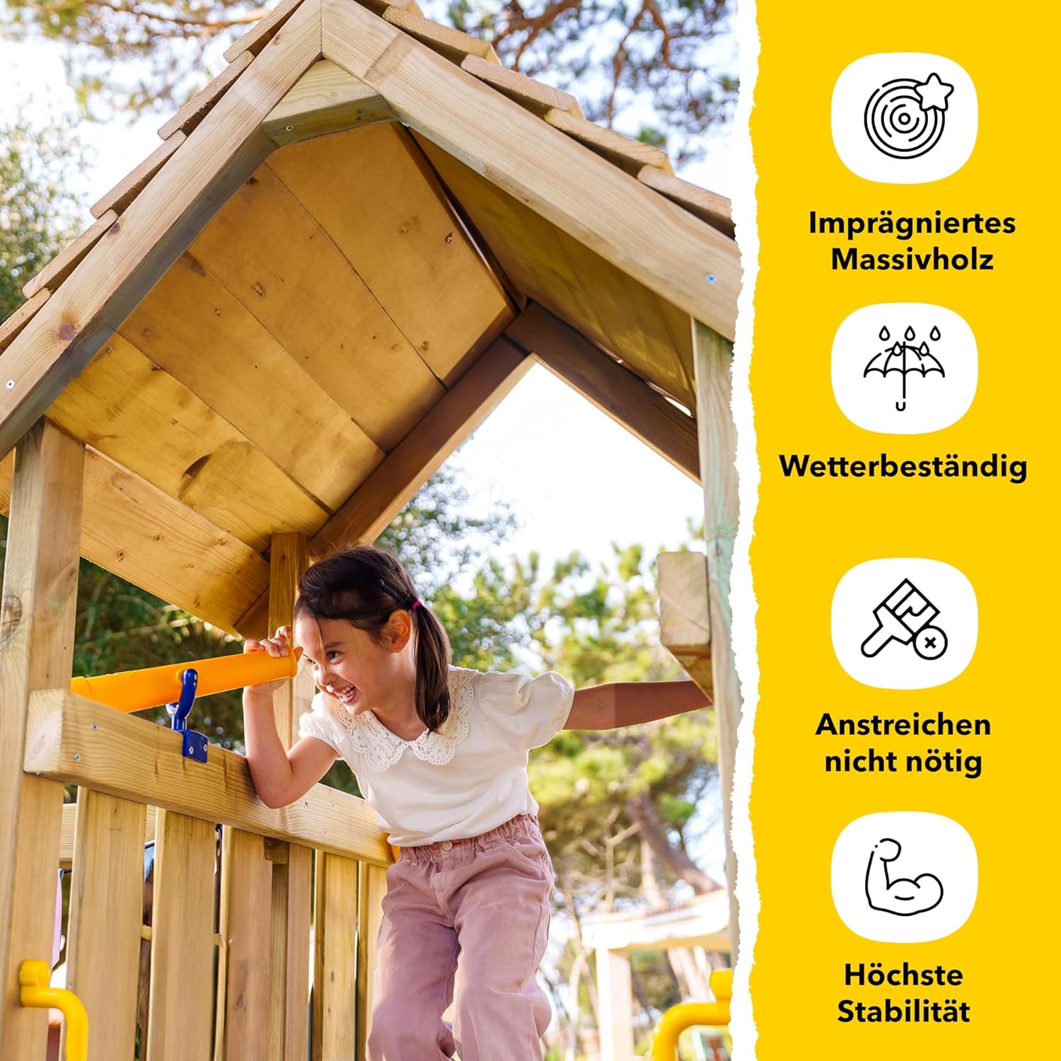 Wickey Spielturm Klettergerüst MultiFlyer Light, Schaukel & Blauer Rutsche, Outdoor Kinder Kletterturm mit Sandkasten, Leiter & Spiel-Zubehör für den Garten
