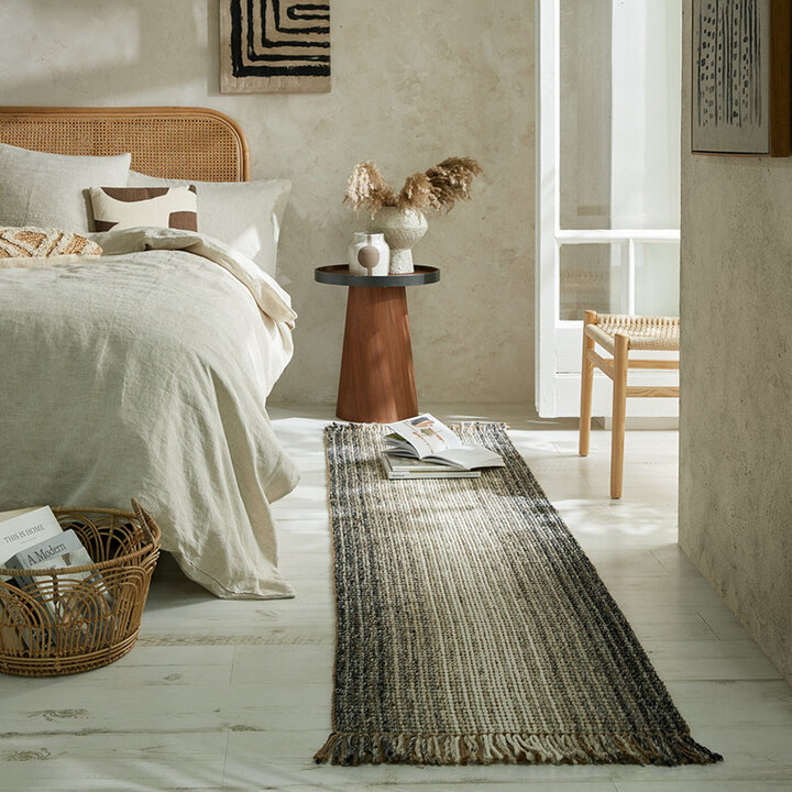 Jute loper - Motto Ombre Grijs