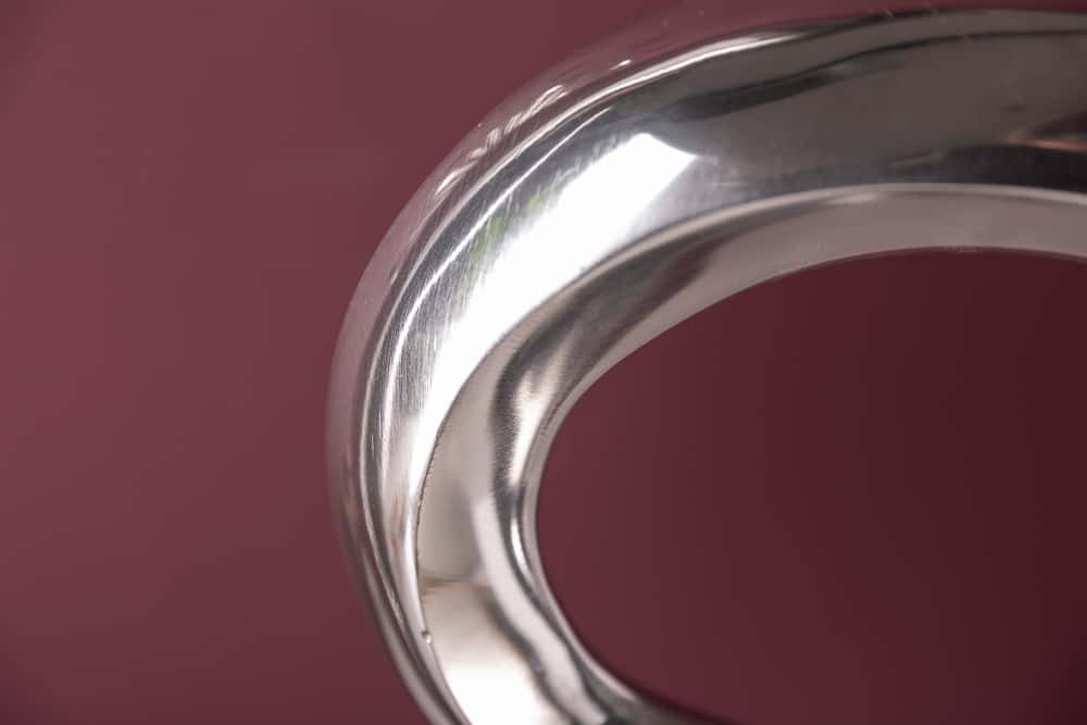 Moderne Vase WAVE XL 106cm silber Aluminium poliert Dekoration