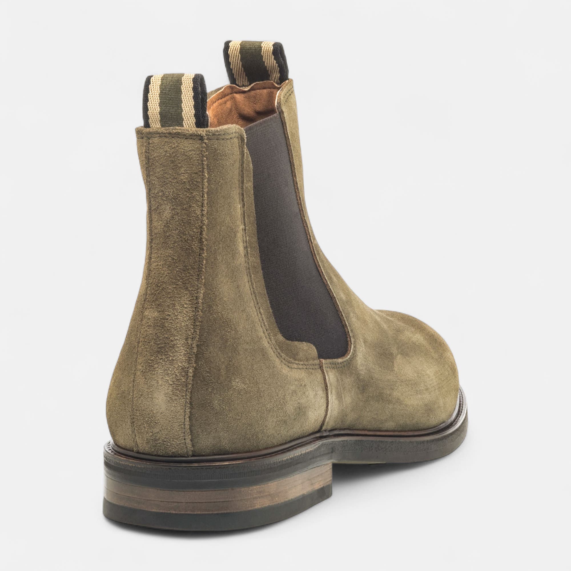 Boots chelsea Homme en cuir kaki