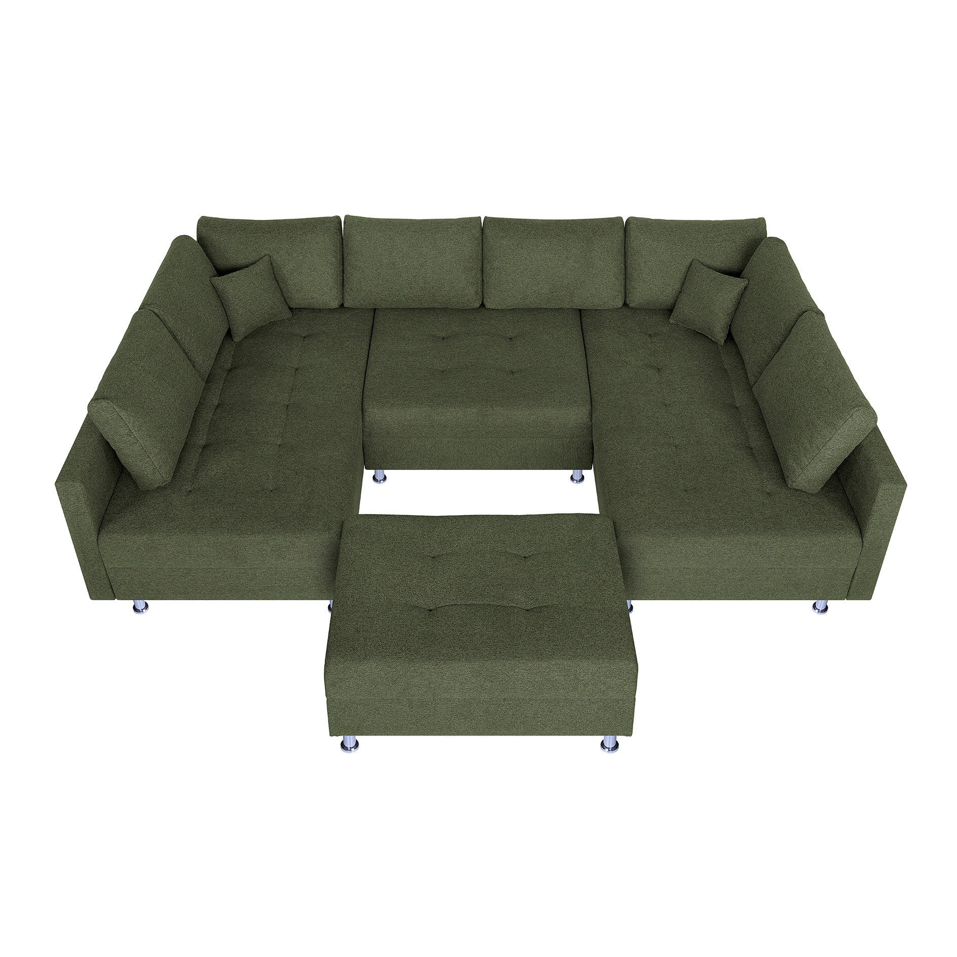 Wohnlandschaft - olive - Strukturgewebe - Federkern