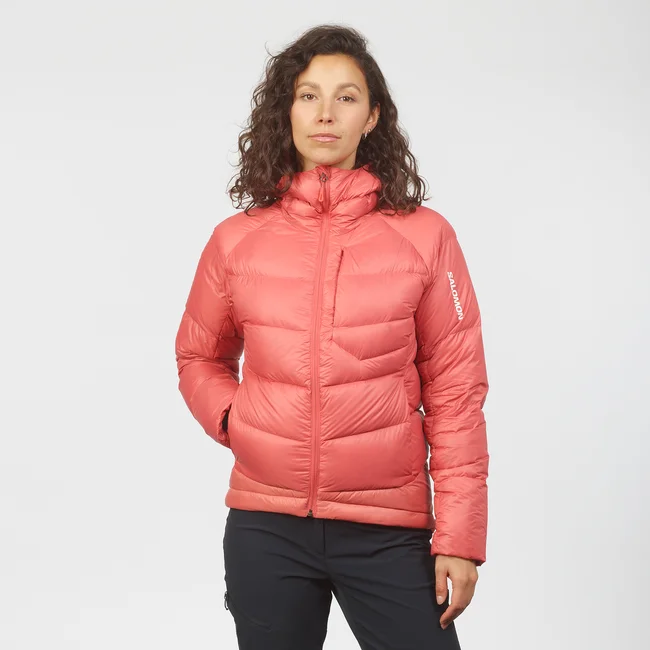 OUTLINE MID DOWN  Daunenjacke mit Kapuze Damen MineralRed