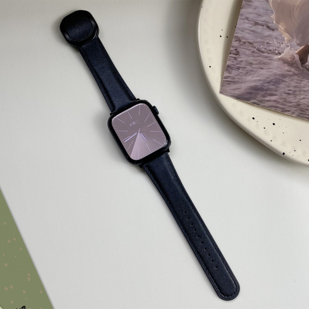 Apple Watch (49/46/45/44 mm) Echtleder Armband mit Magnet-Verschluss (Gelenkumfang: 170-220mm) - Schwarz / Braun