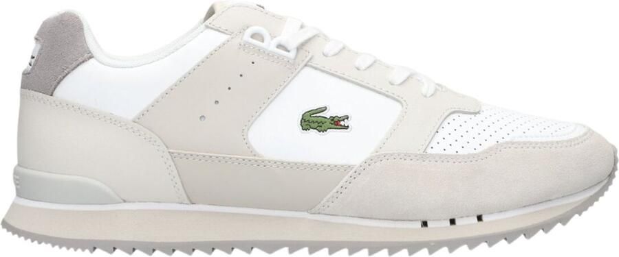 Lacoste Vintage-geïnspireerde Partner Piste Leren Sneakers Beige Heren