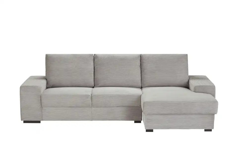 Ecksofa Rome Hellgrau rechts Cordstoff
