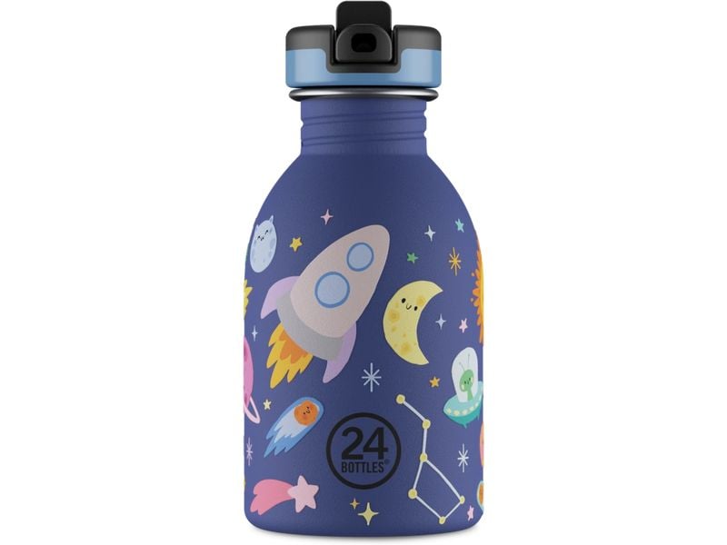 24Bottles Trinkflasche Space Friends, 250 ml, Dunkelblau Trinkflasche aus rostfreiem Edelstahl