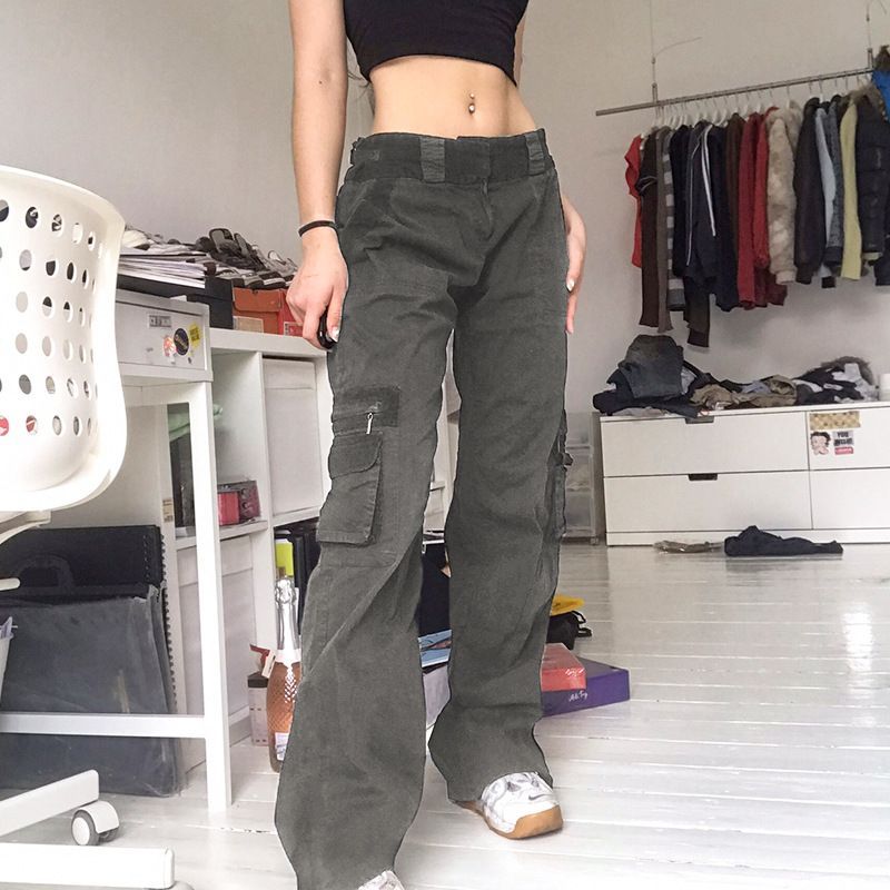 BrickBlack - Cargo-jeans met hoge taille en losse pasvorm