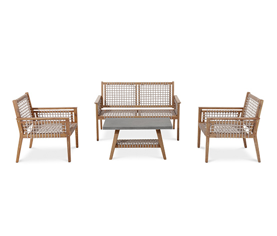 Lounge-Set mit Textilgeflecht