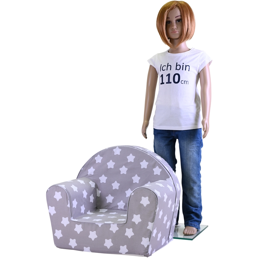 knorr toys® Kindersessel Grey white stars weiß