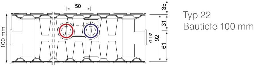 HM Universalheizkörper GALANT VK Profil | Typ 22 | 600x2000 mm