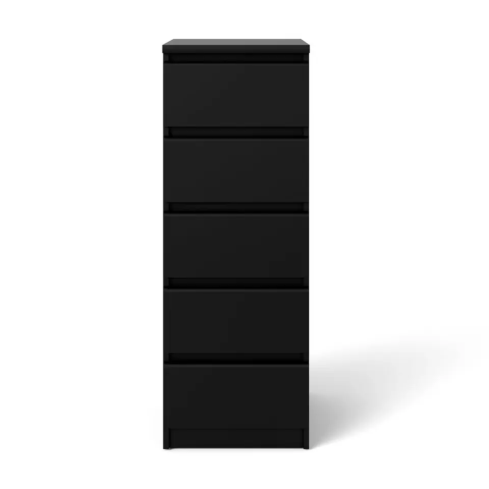 Ladekast Naia - 5 lades - mat zwart - 111,3x40,2x50 cm