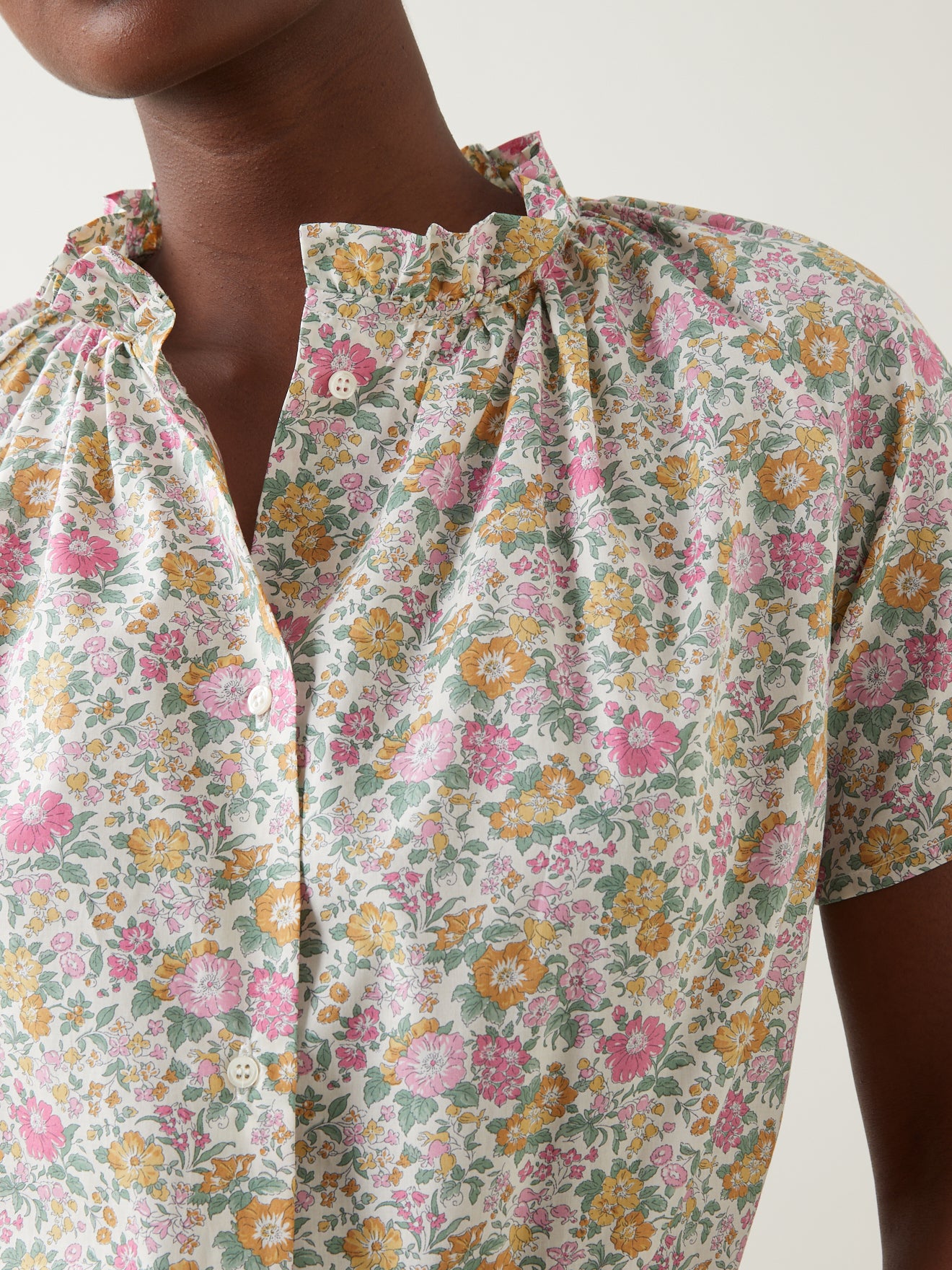 Top col froufrou femme tissu Liberty - Limited Collection