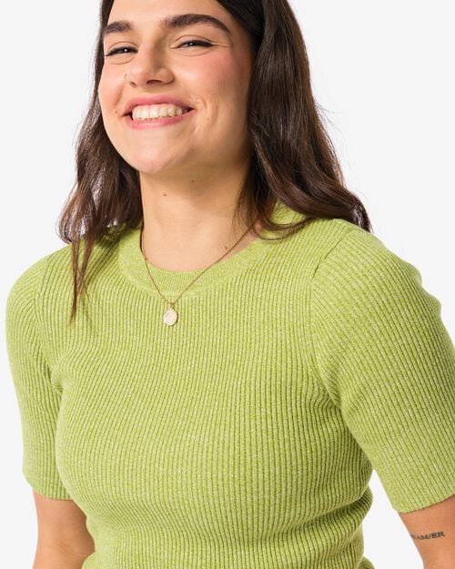 pull côtelé pour femmes vert