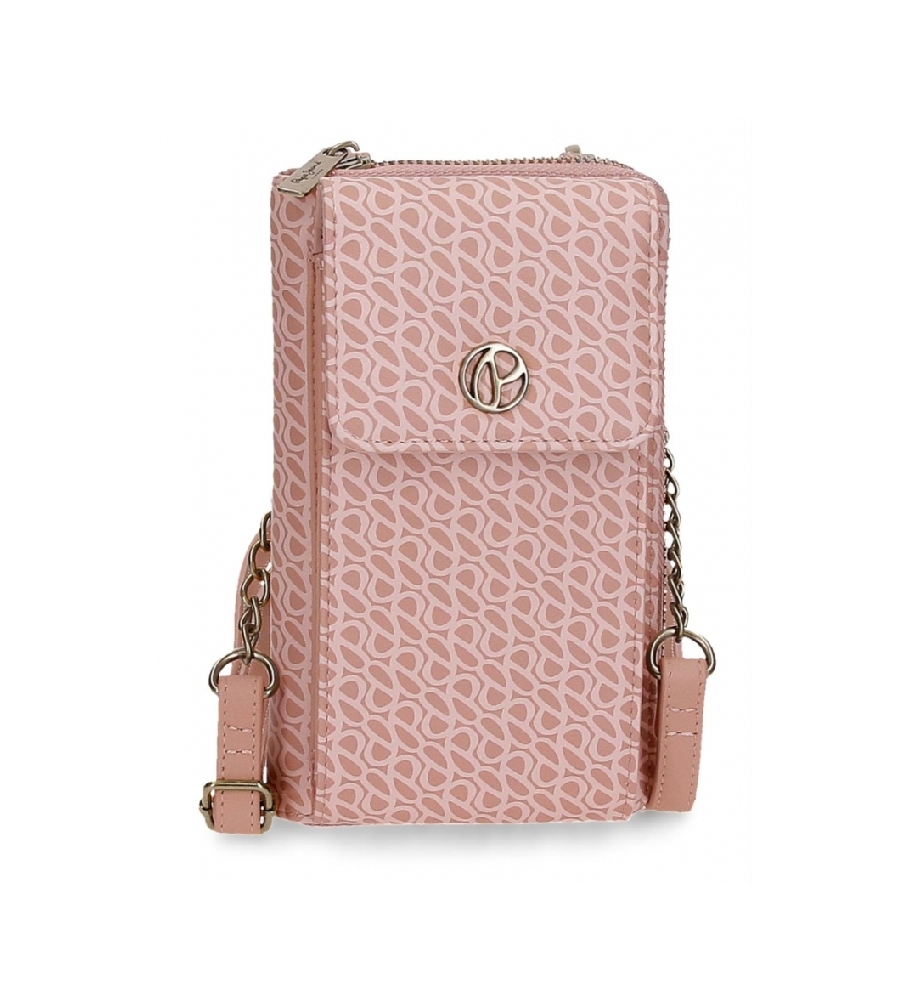 Bolsa transversal rosa Megan da Pepe Jeans para celular.
