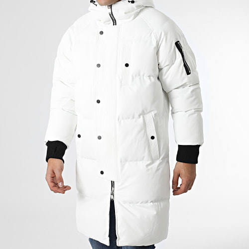 Doudoune Longue Capuche 23212 Blanc
