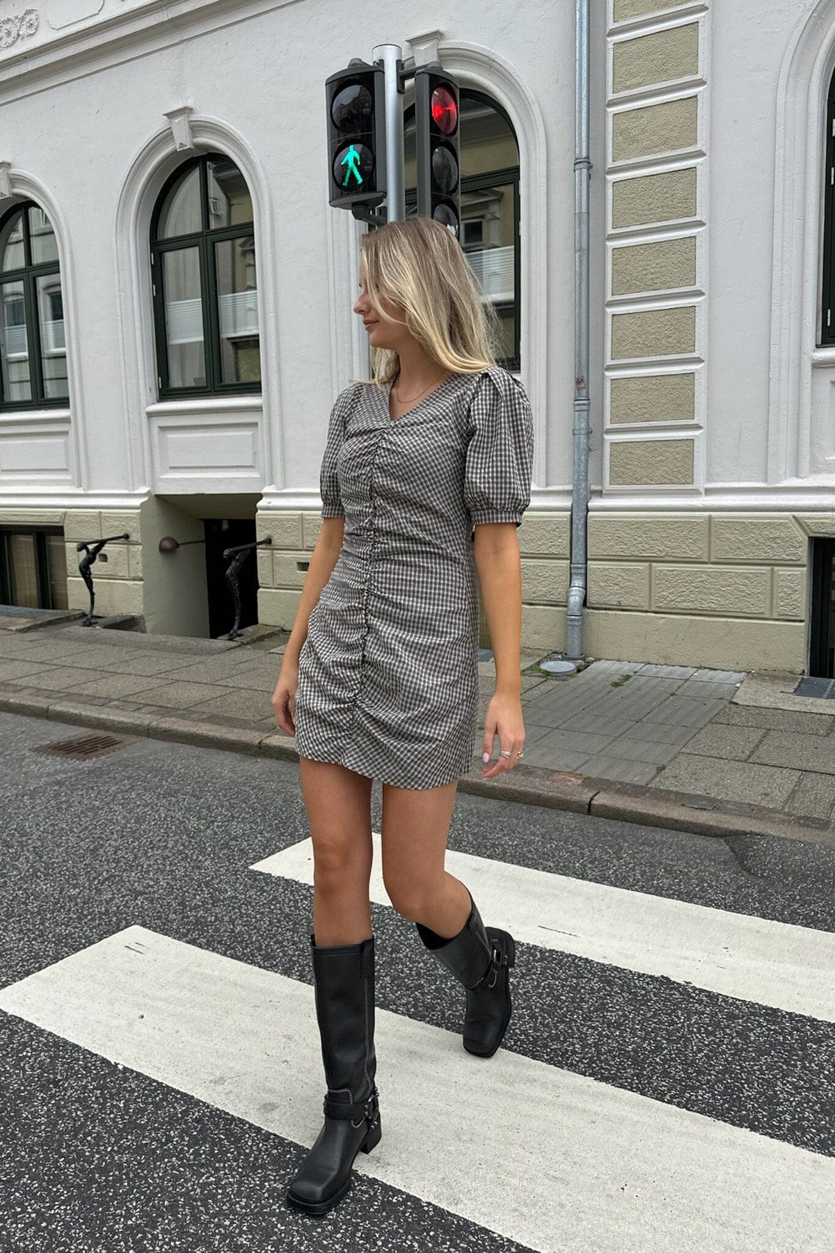 BYIC Aliceic Dress bsc black small checks