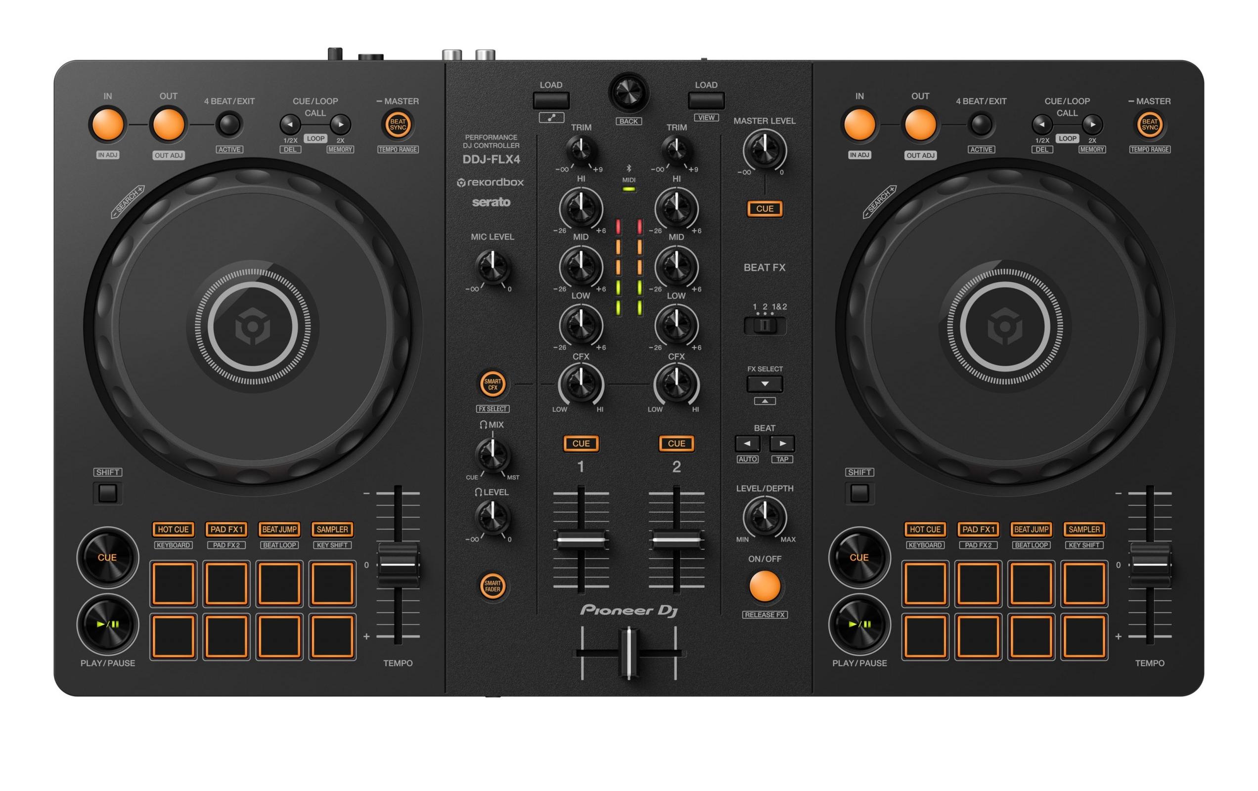 DJ-Controller DDJ-FLX4<br>2-Kanal-DJ-Controller für verschiedene DJ-Apps