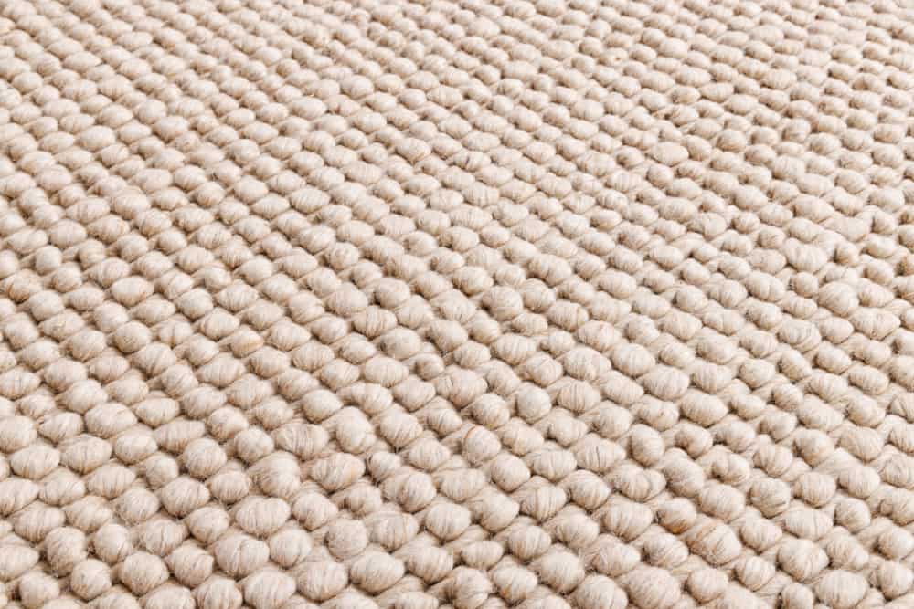 Design Teppich WOOL 150cm beige rund Wolle Handarbeit