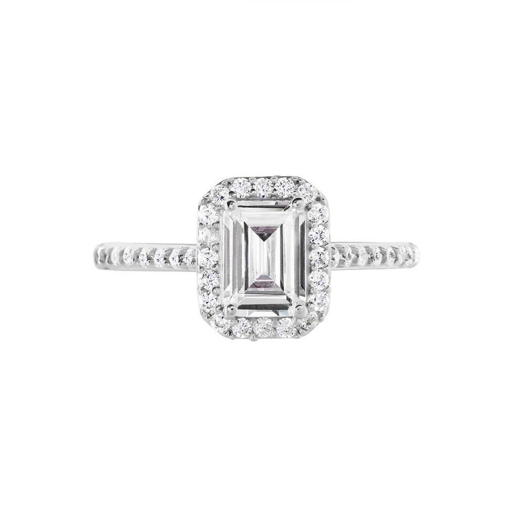 Bague Solitaire Cadmos Argent Blanc Oxyde De Zirconium