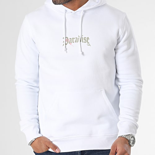 Sweat Capuche Paradise Palm Blanc