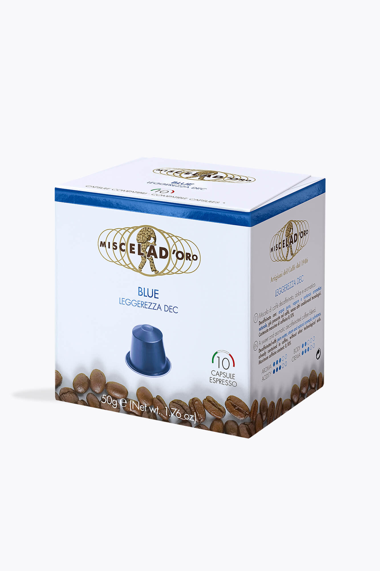 Miscela D'Oro Blue Decaf 10 Kapseln Nespresso® kompatibel