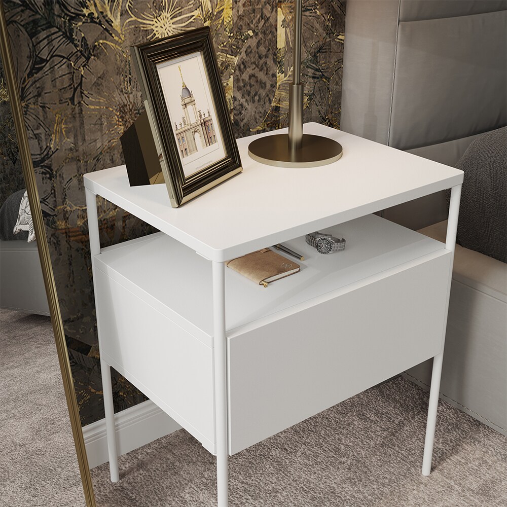 Vicco Nachtschrank Mira Weiß 40 x 50 cm 2er Set Ablage Nachtkommode modern