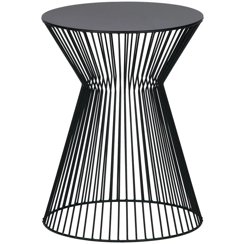 WOOOD Suus Bijzettafel - Metaal - Zwart - 46x Ø35