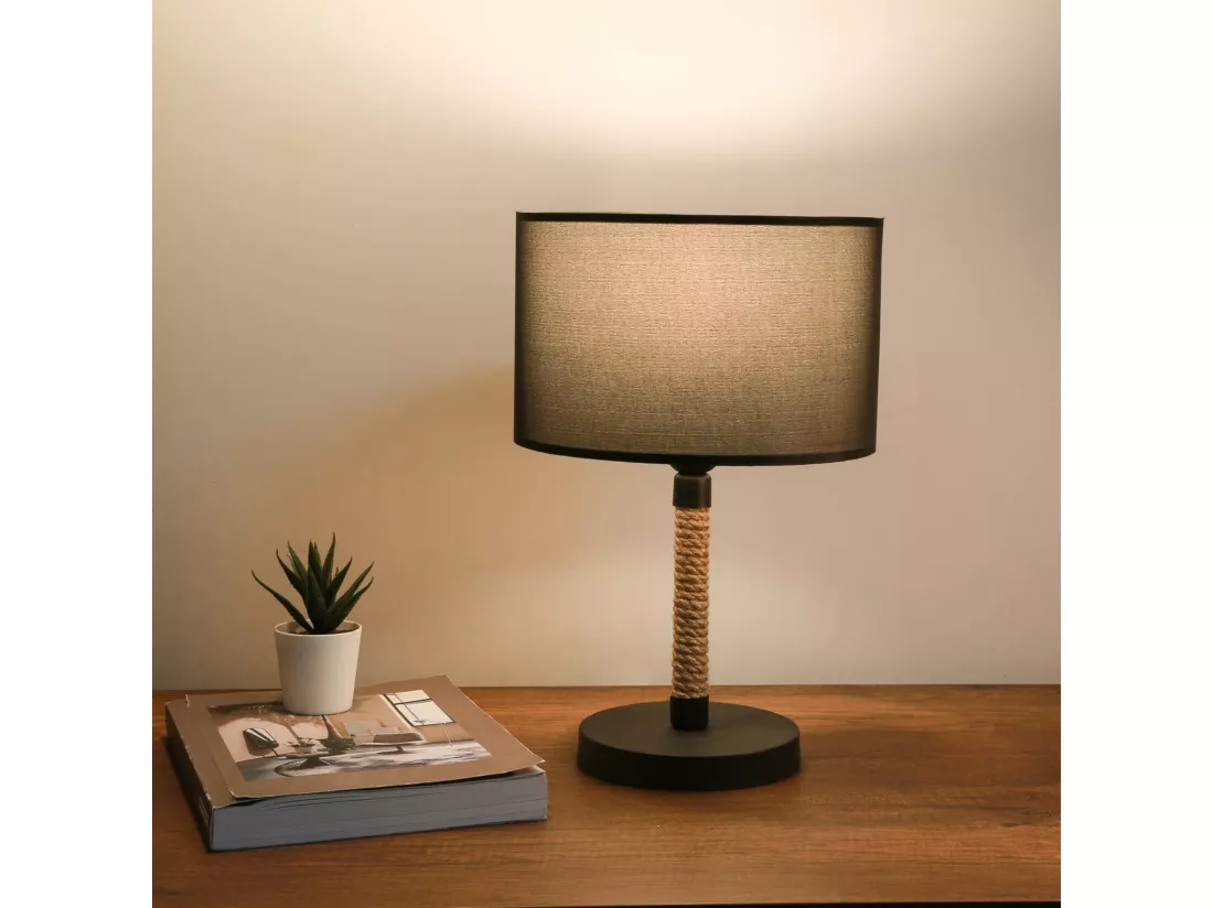 Lampe de bureau Rayleigh E27 hauteur 37 cm noir [lux.pro]