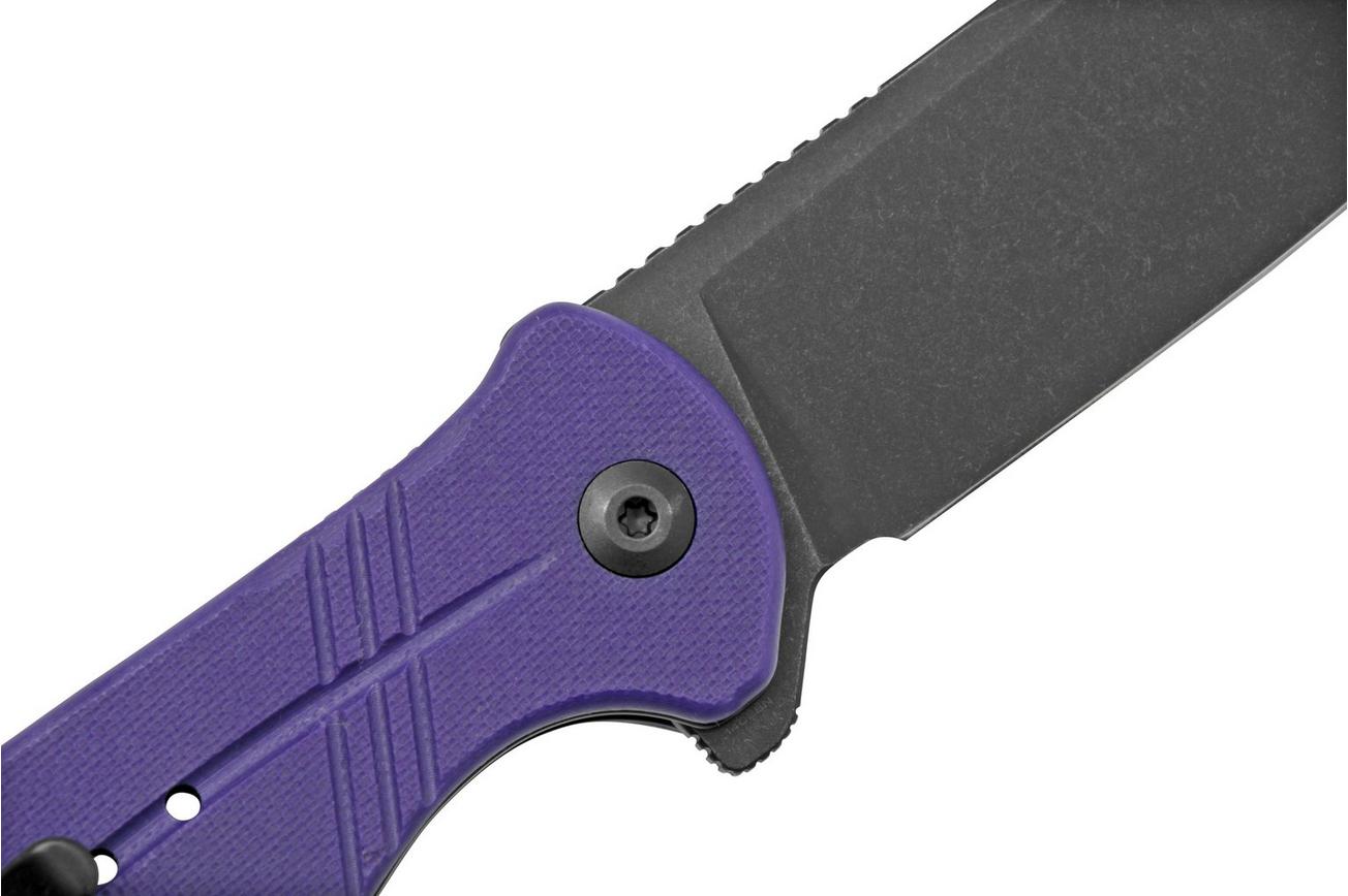 Civivi Cogent C20038D-2 Blackwashed Plain Edge, Purple G10 zakmes