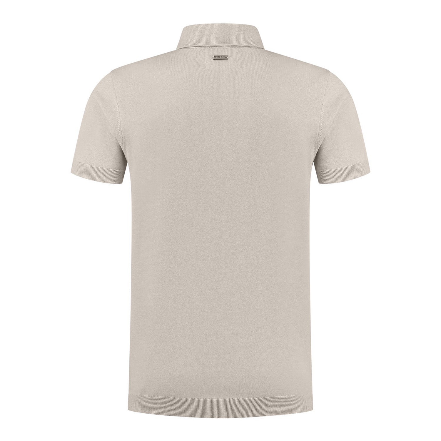 PURE PATH  Knitted Short Sleeve Polo Button Up